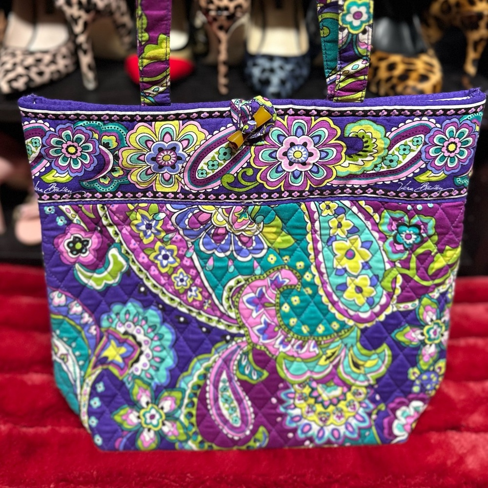 Vera Bradley Tote - Purple Paisley Heather Print